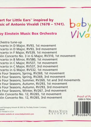The Baby Einstein Music Box Orchestra : Baby Vivaldi (CD, Album)