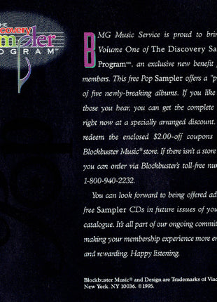 Various : Discovery Sampler (Pop) (CD, Comp, Promo, Smplr)