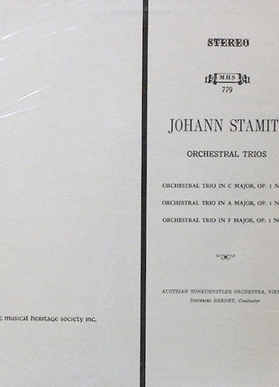 Jan Václav Antonín Stamic, Tonkünstler Orchestra, Dietfried Bernet : Orchestral Trios (LP)