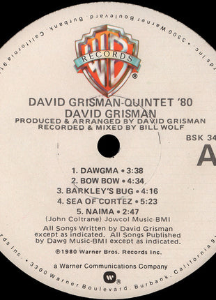 David Grisman : Quintet '80 (LP, Album, Win)