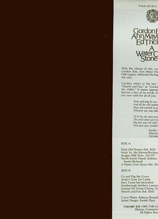 Gordon Bok, Ann Mayo Muir, Ed Trickett : A Water Over Stone (LP, Album)