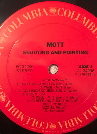 Mott (3) : Shouting And Pointing (LP, Album, Pit)
