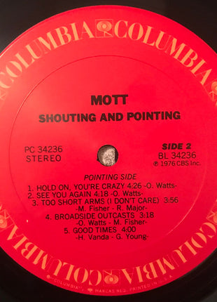 Mott (3) : Shouting And Pointing (LP, Album, Pit)