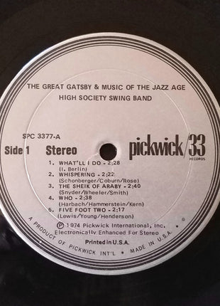 High Society Swing Band : The Great Gatsby & Music Of The Jazz Age (LP)