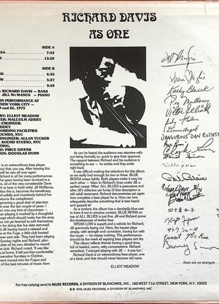 Richard Davis (2) : As One (LP, Album, Blu)