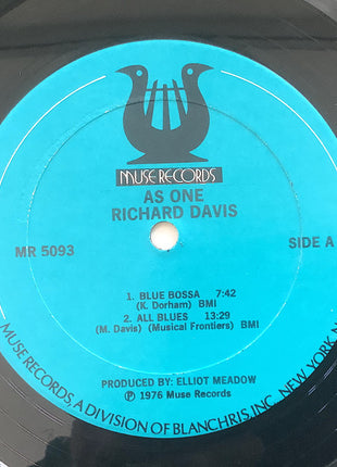 Richard Davis (2) : As One (LP, Album, Blu)