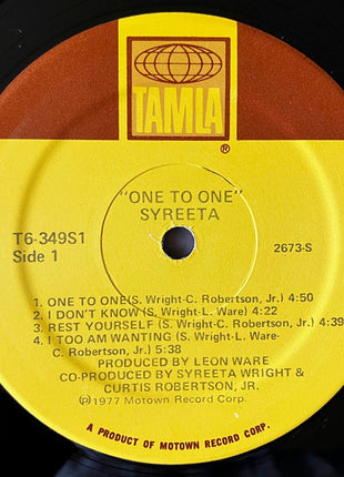 Syreeta : One To One (LP, Album, Mon)