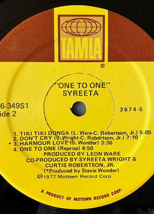 Syreeta : One To One (LP, Album, Mon)