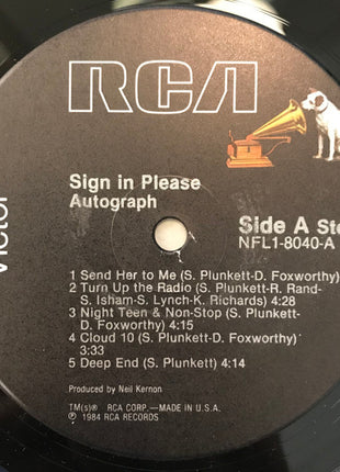 Autograph (2) : Sign In Please (LP, Album, Ind)