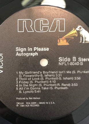 Autograph (2) : Sign In Please (LP, Album, Ind)