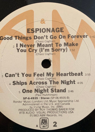 Espionage (4) : Espionage (LP, Album, A L)