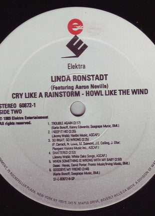Linda Ronstadt Featuring Aaron Neville : Cry Like A Rainstorm - Howl Like The Wind (LP, Album)