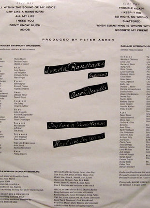 Linda Ronstadt Featuring Aaron Neville : Cry Like A Rainstorm - Howl Like The Wind (LP, Album)