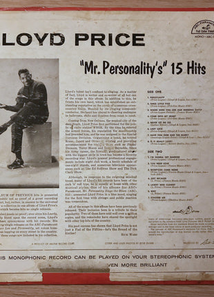 Lloyd Price : "Mr Personality's" 15 Hits (LP, Album, Comp, Mono)