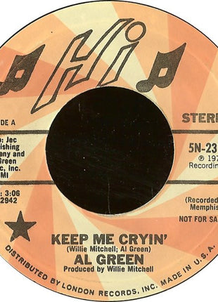 Al Green : Keep Me Cryin' (7", Promo, Styrene, Pit)