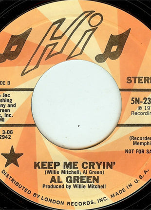 Al Green : Keep Me Cryin' (7", Promo, Styrene, Pit)