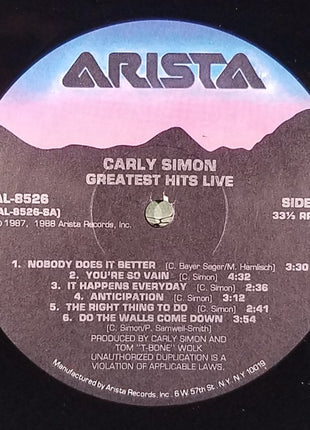 Carly Simon : Greatest Hits Live (LP, Album, Spe)