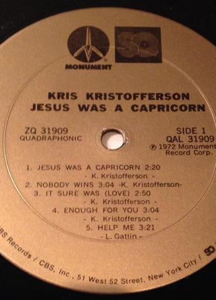 Kris Kristofferson : Jesus Was A Capricorn (LP, Album, Quad)