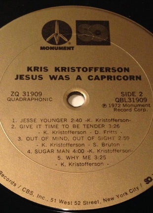 Kris Kristofferson : Jesus Was A Capricorn (LP, Album, Quad)