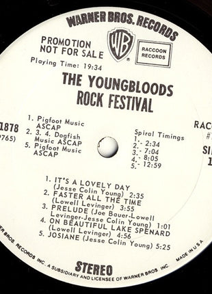 The Youngbloods : Rock Festival (LP, Album, Promo)