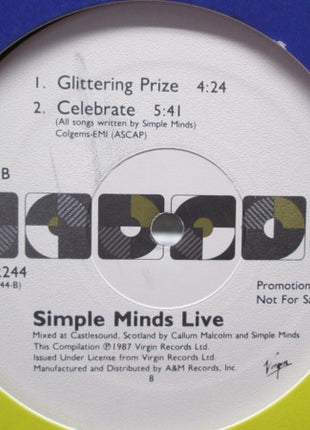 Simple Minds : Promised You A Miracle (Simple Minds Live) (12", Single, Promo)