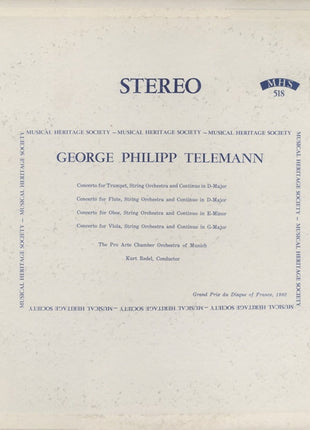 Georg Philipp Telemann, Orchestre Pro Arte De Munich, Kurt Redel : Four Concertos (LP, RE)