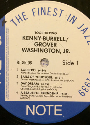 Kenny Burrell, Grover Washington Jr.* : Togethering (LP, Album)