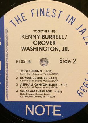 Kenny Burrell, Grover Washington Jr.* : Togethering (LP, Album)