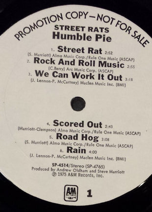 Humble Pie : Street Rats (LP, Album, Promo)