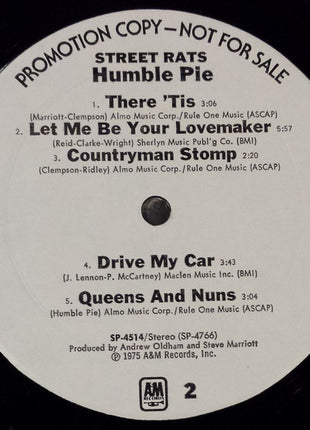 Humble Pie : Street Rats (LP, Album, Promo)