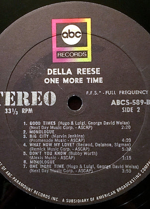 Della Reese : One More Time! Recorded Live At The Playboy Club (LP, Album)