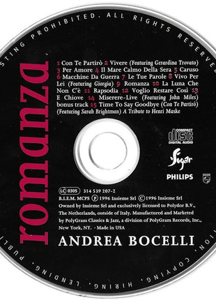 Andrea Bocelli : Romanza (CD, Comp)