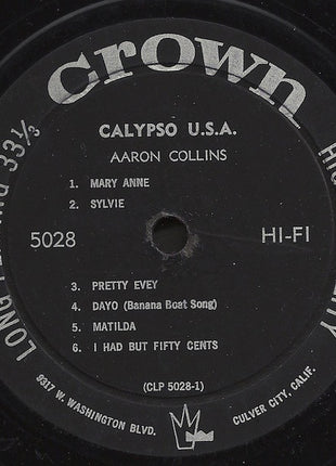 Aaron Collins : Calypso U.S.A. (LP, Album, Mono)