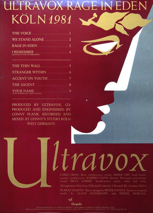 Ultravox : Rage In Eden (LP, Album)