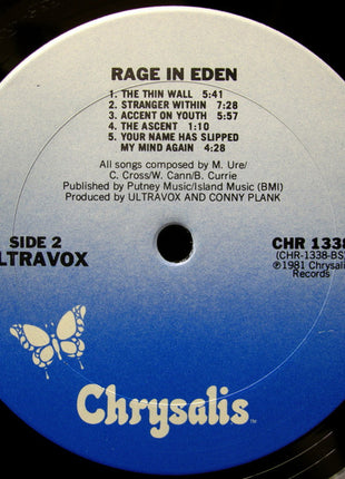 Ultravox : Rage In Eden (LP, Album)