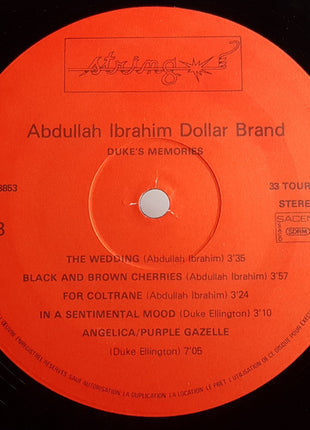 Abdullah Ibrahim Dollar Brand* : Duke's Memories (LP, Album)