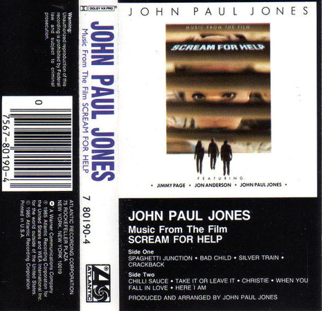 John Paul Jones : Music From The Film Scream For Help (Cass, Album, Dol)
