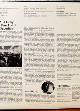 Libby Morris : Ad-Libby (LP, Album, Mono)