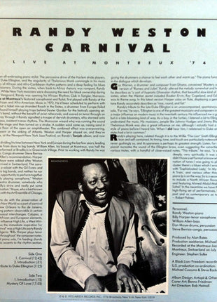 Randy Weston : Carnival (Live At Montreux '74) (LP, Album, San)