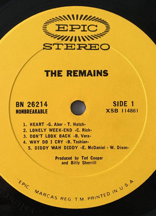 The Remains : The Remains (LP, Album, Pit)