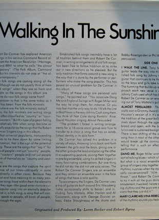 The Robert DeCormier Singers : Walking In The Sunshine (LP, Album, Gat)