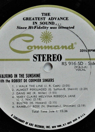 The Robert DeCormier Singers : Walking In The Sunshine (LP, Album, Gat)