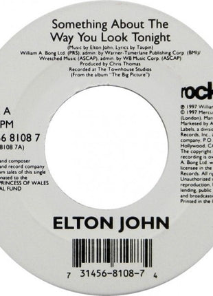 Elton John : Something About The Way You Look Tonight / Candle In The Wind 1997 (7")