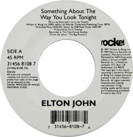 Elton John : Something About The Way You Look Tonight / Candle In The Wind 1997 (7")
