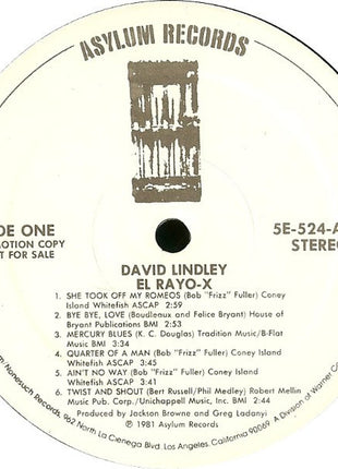 David Lindley : El Rayo-X (LP, Album, Promo, SP )