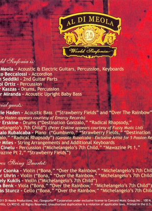 Al Di Meola, World Sinfonia : Pursuit Of Radical Rhapsody (CD, Album)