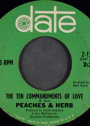 Peaches & Herb : The Ten Commandments Of Love (7", Single)