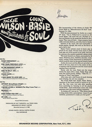 Jackie Wilson & Count Basie : Manufacturers Of Soul (LP, Album)