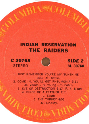 The Raiders* : Indian Reservation (LP, Album, Pit)