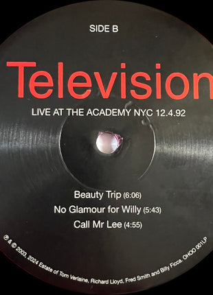 Television : Live At The Academy NYC 12.4.92 (LP, Red + LP, Whi + RSD, Ltd, RE)